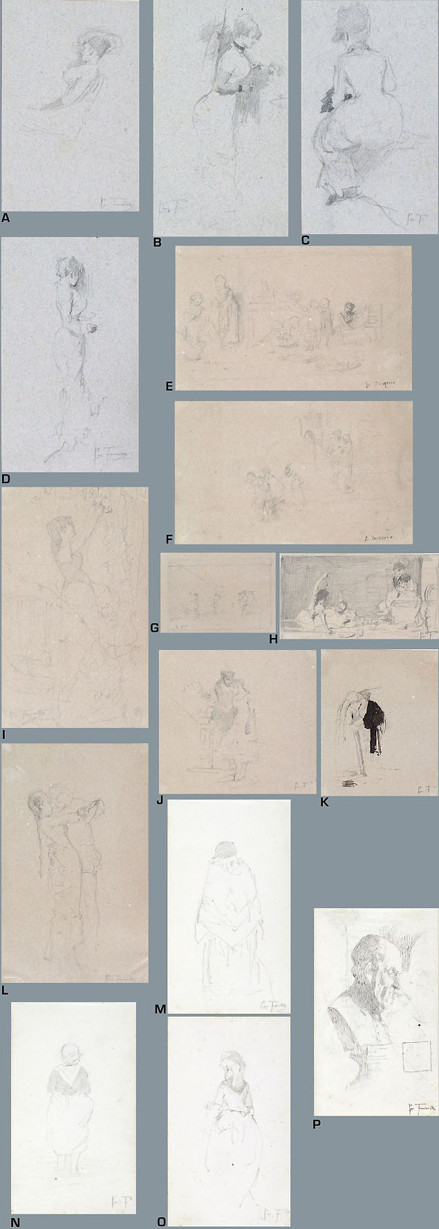 Giacomo Favretto, an album of original drawings